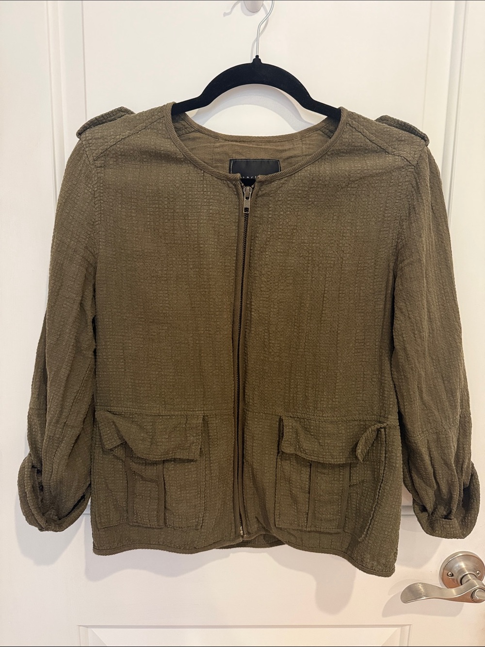 Sanctuary Olive Utility Zip Jacket